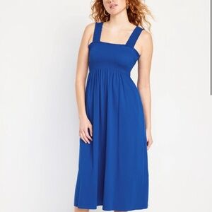 Fit & Flare Smocked Midi Dress